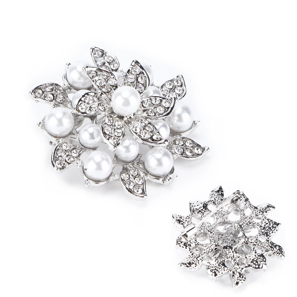 Brooch Flower Pearl Alloy Fashion for Exquisite Present Cloth Decorations