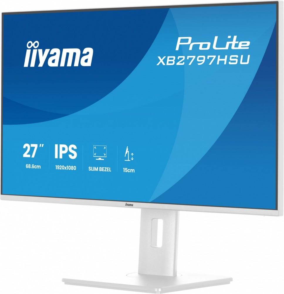 Monitor 27-inch XB2797HSU-W1 IPS, FHD, HDMI, DP, 120Hz, 2xUSBv3.2, 2xUSB-C, 350 CD, x2W, HAS 150/PIVOT, White