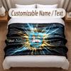 Preston North End Printed Flannel Blanket Custom Name Text Soft Warm Throw For Bedroom Holiday Gift