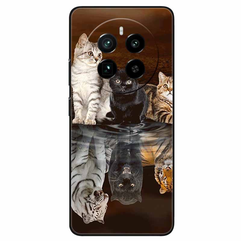 For Realme 12 4G Case Black Silicone Lovely Cute Soft TPU Phone Cases On Realme12 4G Protect Bumper Cover Shell Coques 6.67''