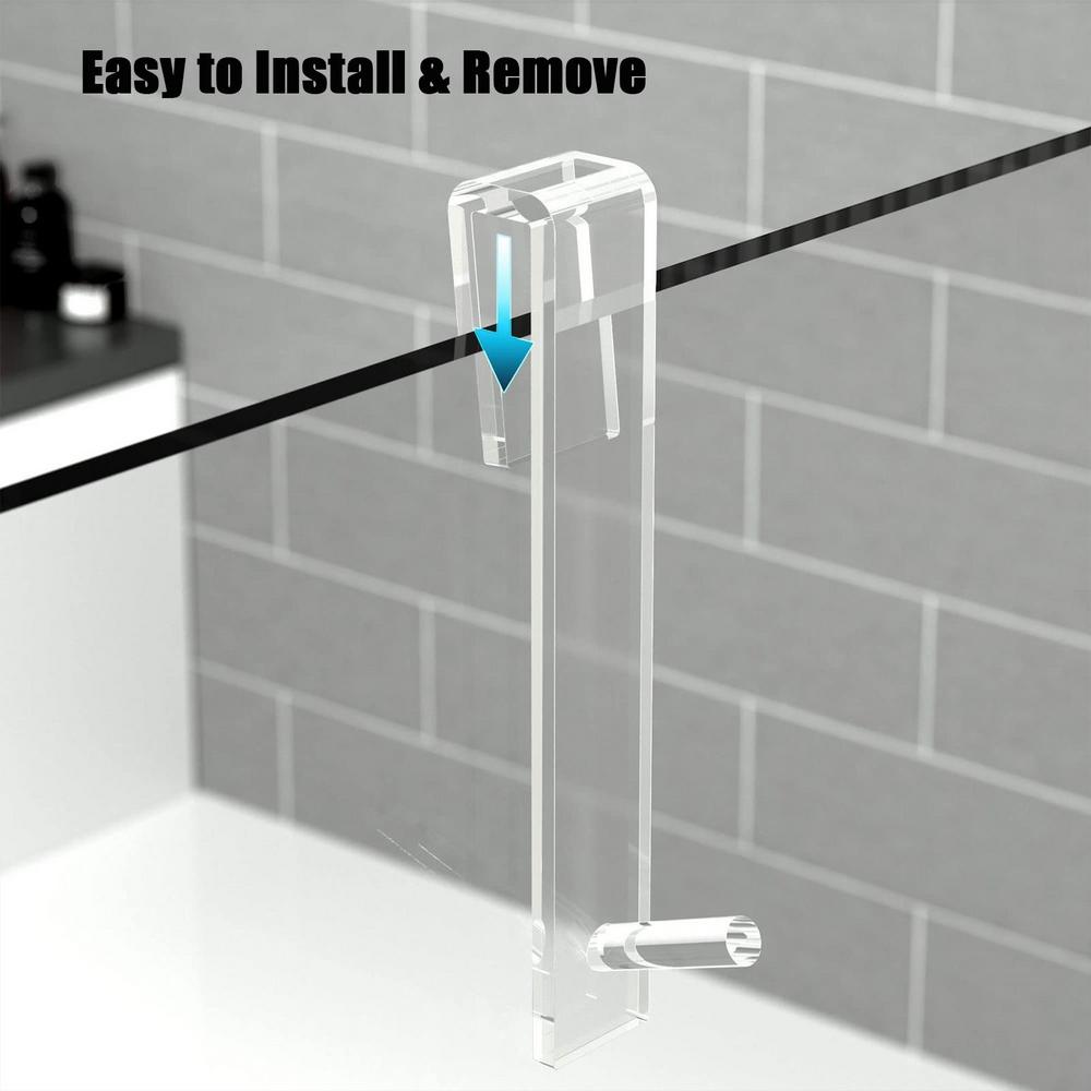 Transparent Acrylic Bathroom Shower Door Hook Over Glass Door Shower Towel Rack Punch-Free Bathroom Bathrobe Hanger Towel Hooks