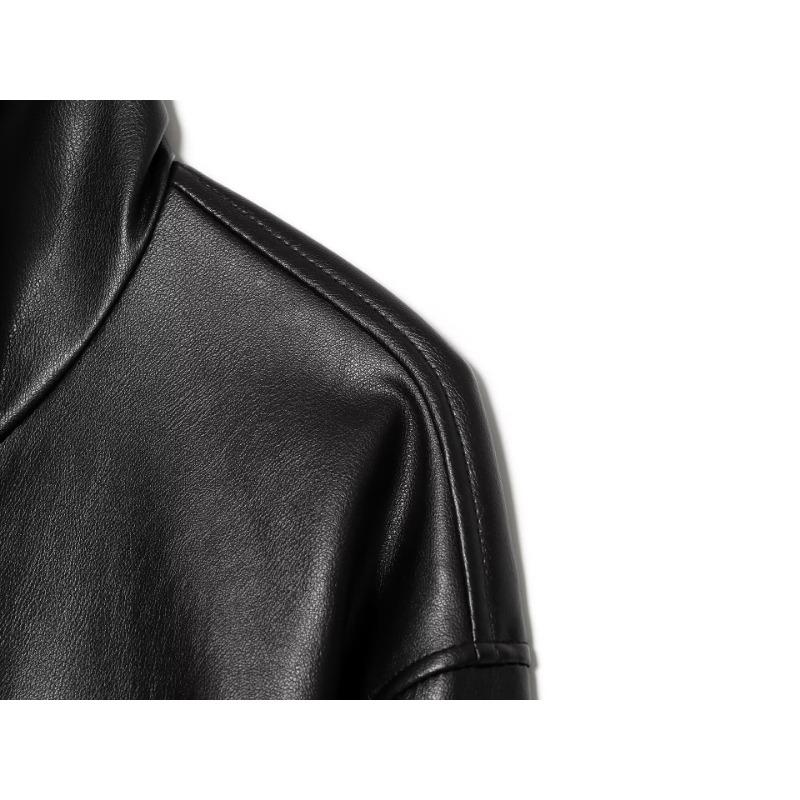 Women S Black Faux Leather Zip Up Stand Collar Long Sleeve Casual Coat