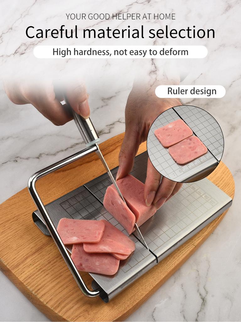 Stainless steel blade cheese bread cutter, cheese butter calibrated slicer, small kitchen baking tool