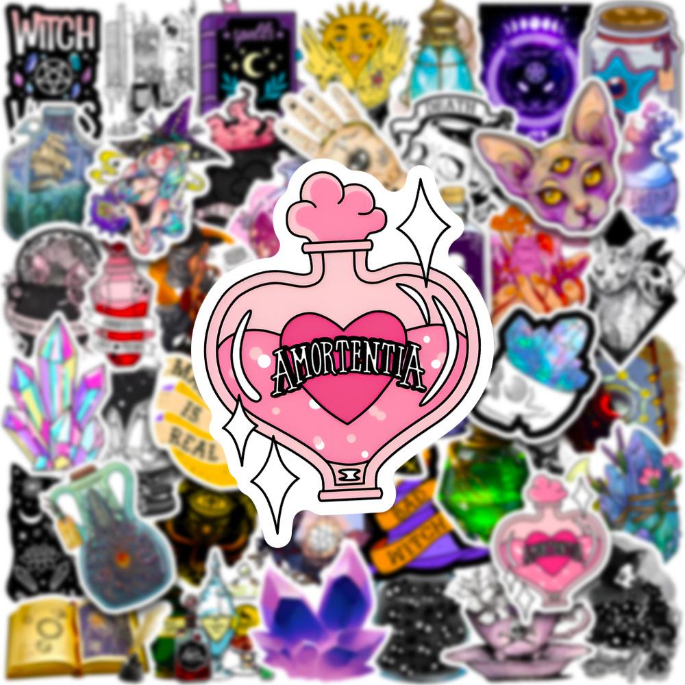 10 30 50Pcs Cool Art Gothic Magic Apothecary Witch Crystal Stickers Skateboard Motorcycle Car Laptop Funny Sticker Decal Kid Toy