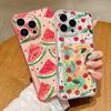 Card Slot Pocket TPU Case For iPhone 17 16 Pro 15 14 13 Pro Max 11 Shockproof Cartoon Fruits Pattern Soft Silicone Phone Cover