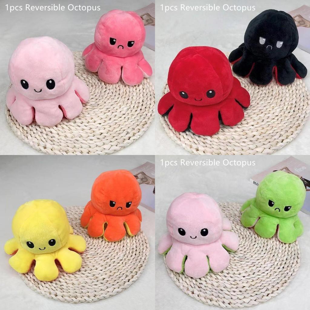 Adorable Double-sided Flip Reversible Octopus Plush Toy For Kids Soft And Cuddly Marine Life Stuffed Animal