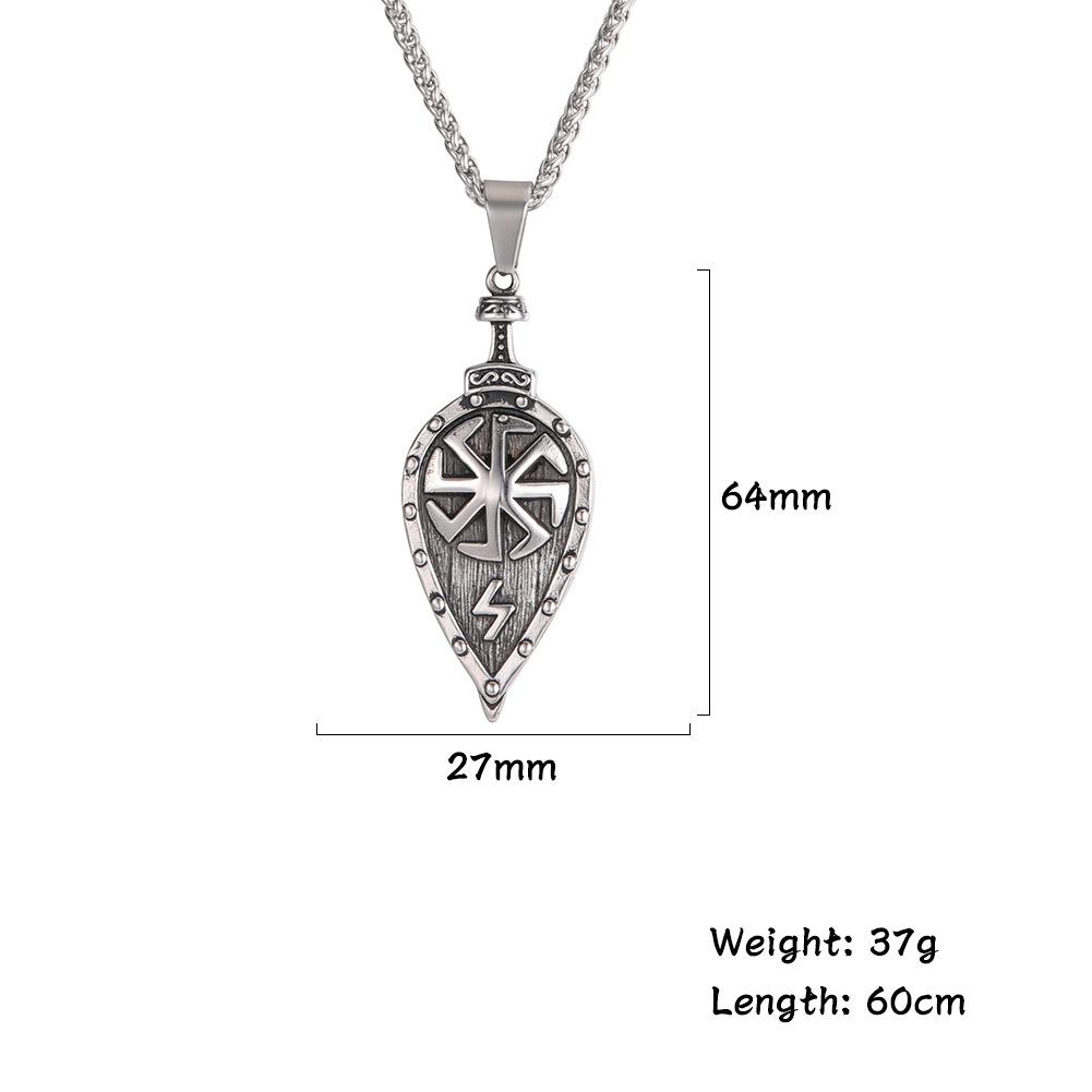 Náhrdelník Viking Shield Slovanský amulet z nerezové oceli