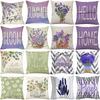 Pastoral Plants and Flowers Pillowcases Lavender Daisy Printed Linen Pillows Home Office
