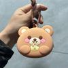 Cute Silicone Coin Purse Wallet Keychain Cartoon Cat Dogs Kids Key Wallets Portable Lipstick Earphone Storage Bag Children Gift