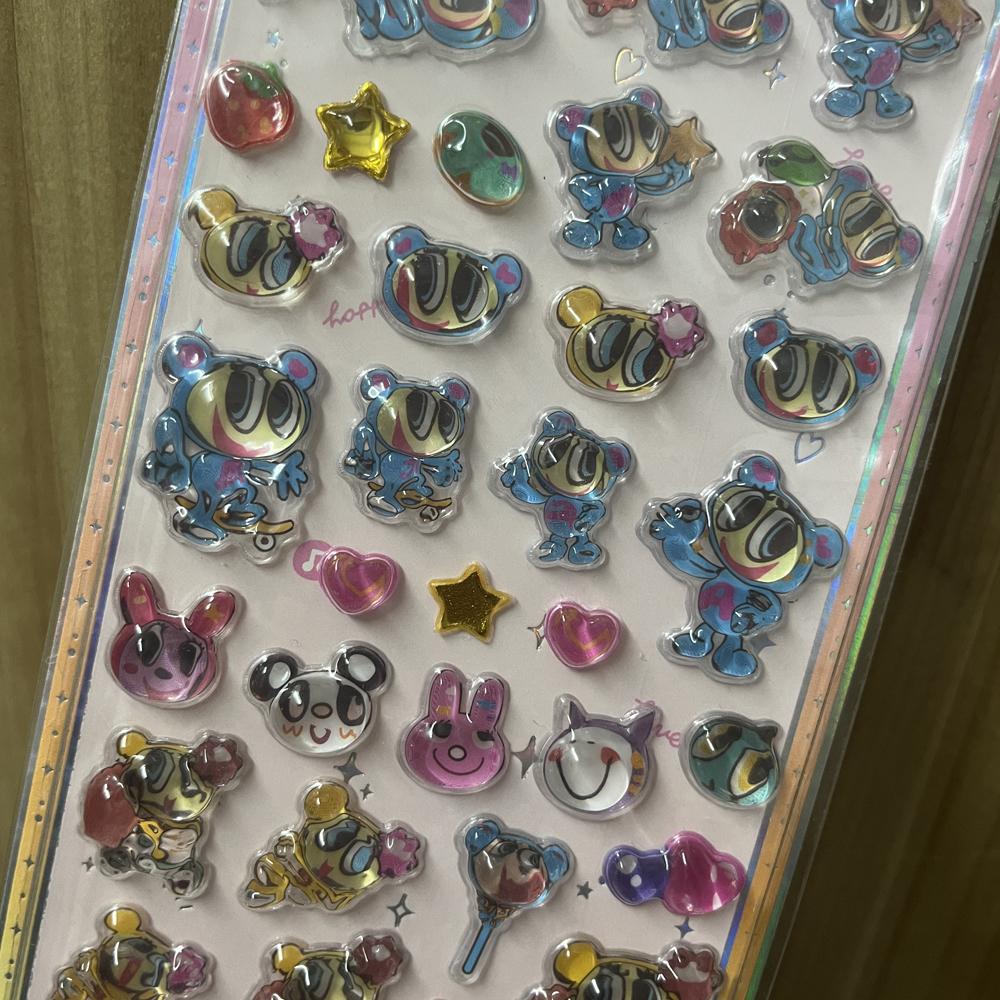 Hot Angel Blue Jelly Stickers Japanese Blue Phone Case Boys And Girls Diy Decorative Stickers Toys 3D Relief Stickers