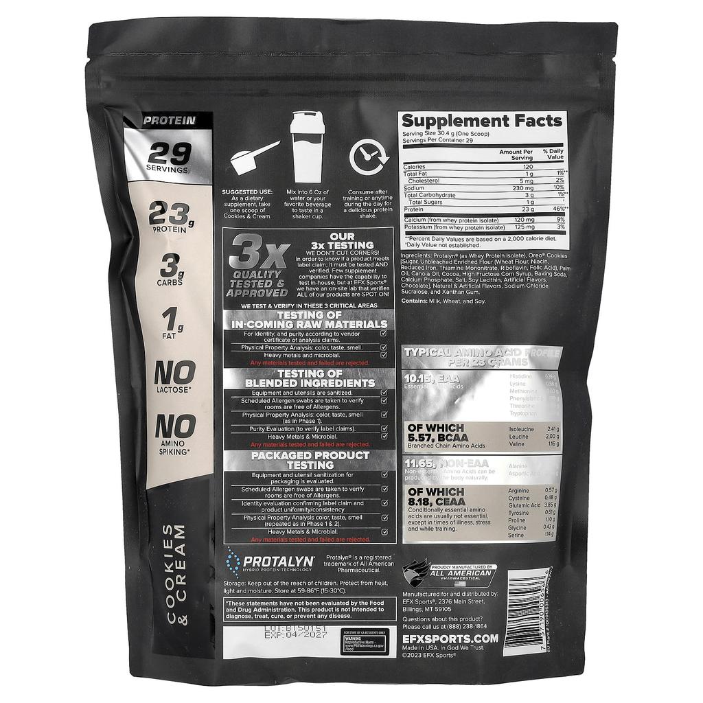 Protalyn® Izolat Białka Serwatkowego, Ciasteczka z Kremem, 907G (2 funty)