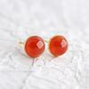 Classic and Minimalist Ruby Earings Stud New In Charms Red Circular Earrings for Women Suitable for Daily Jewelry Gifts Banquets