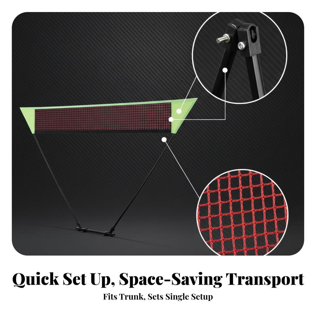 Badminton Net with Stand Easy Setup Set Minimal Space for Backyard