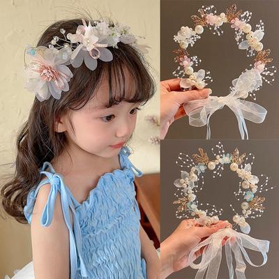 Children's Crown Headgear Princess Wreath Super Fairy Headband Flower Girl Wedding Flower Hair Accessories Hairpin
