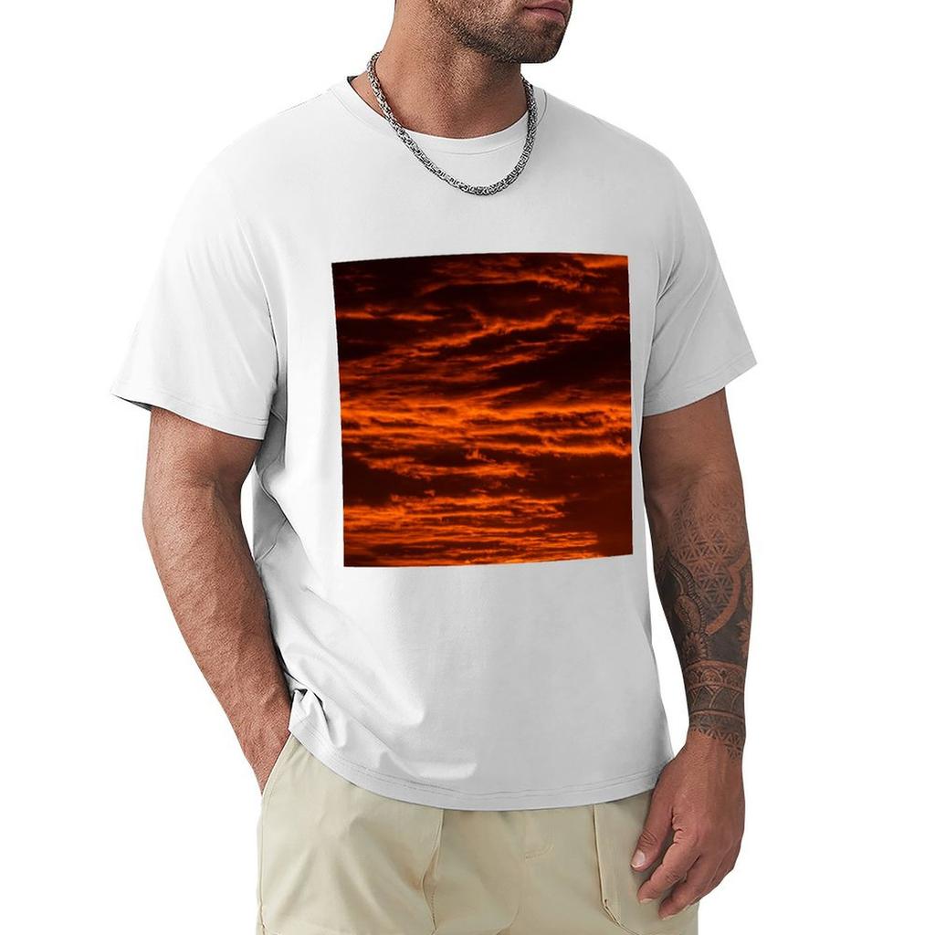 Red Clouds At Sunrise Tshirt Urban Casual Loose Fit Tee