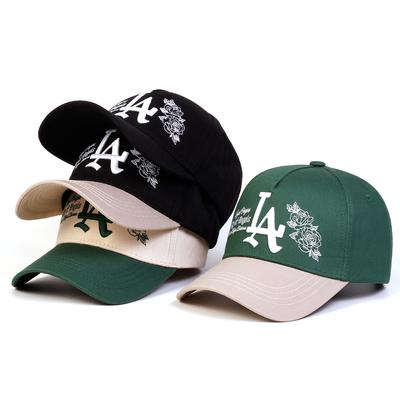 Unisex Letter Rose Výšivka Snapback Baseballová čepice Jarní a Podzimní Venkovní nastavitelný ležérní klobouk Klobouky opalovací krémy Golfové čepice Trucker Klobouk