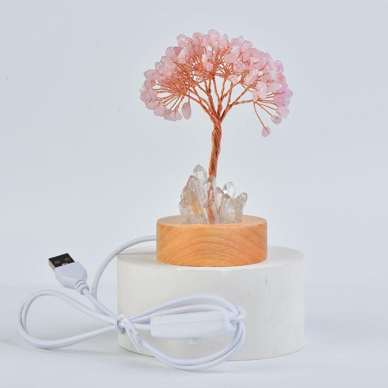 Natural Crystal Tree Broken Stone Crystal Tooth Night Light Money Tree Home Creative Office Color Modeling Decorative Crafts New