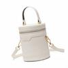 Modische Zylinder Handtasche Tote Damen PU Leder Verstellbar Elegant Umhängetasche für Tägliche Arbeit Weiß