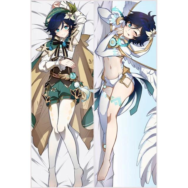 

Dakimakura Аниме Venti Genshin Impact Декольте Обнаженная попа Большая грудь Двусторонний принт Подушки для тела в натуральную величину Чехол для взрослых peach&50X150CM