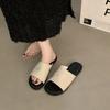 French flat-bottomed retro casual one-word slippers for women's summer wear 2025 new seaside vacation beach cool slippers