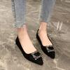 French Fashion Versatile Single Shoes 2025 Spring and Summer New Pointed Rhinestone Single Shoes Women's Soft-soled Shoes Children