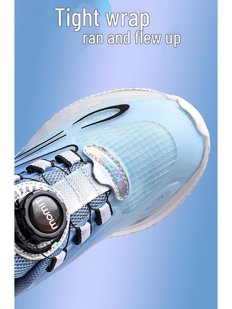 Spring/Autumn 2025 Boys' Breathable Non-Slip Spin Buckle Running Shoes