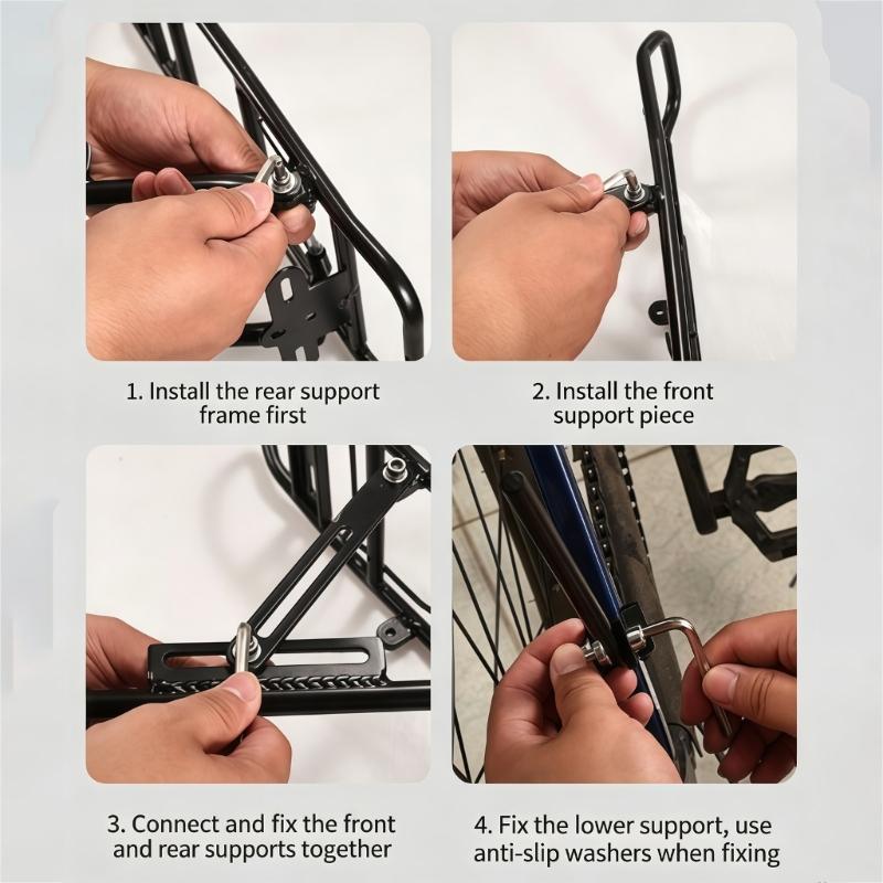 Universal Metal Rear Bike Rack For Mountain And Road Cycles With 55Lbs Load Capacity
