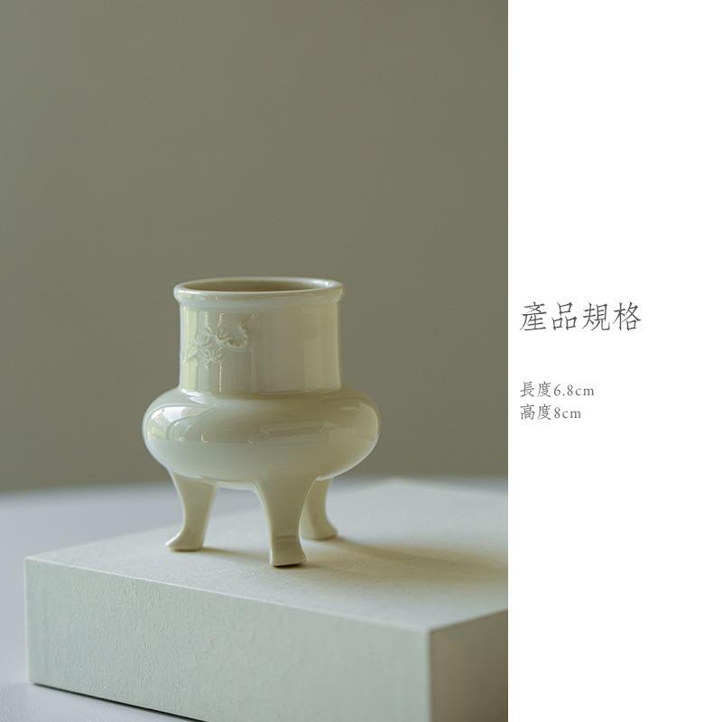Ding Kiln Relief Three Legged Incense Holder Incense Smoke Waterfall Incense Burners Aromatherapy Censer Tableware Ornaments
