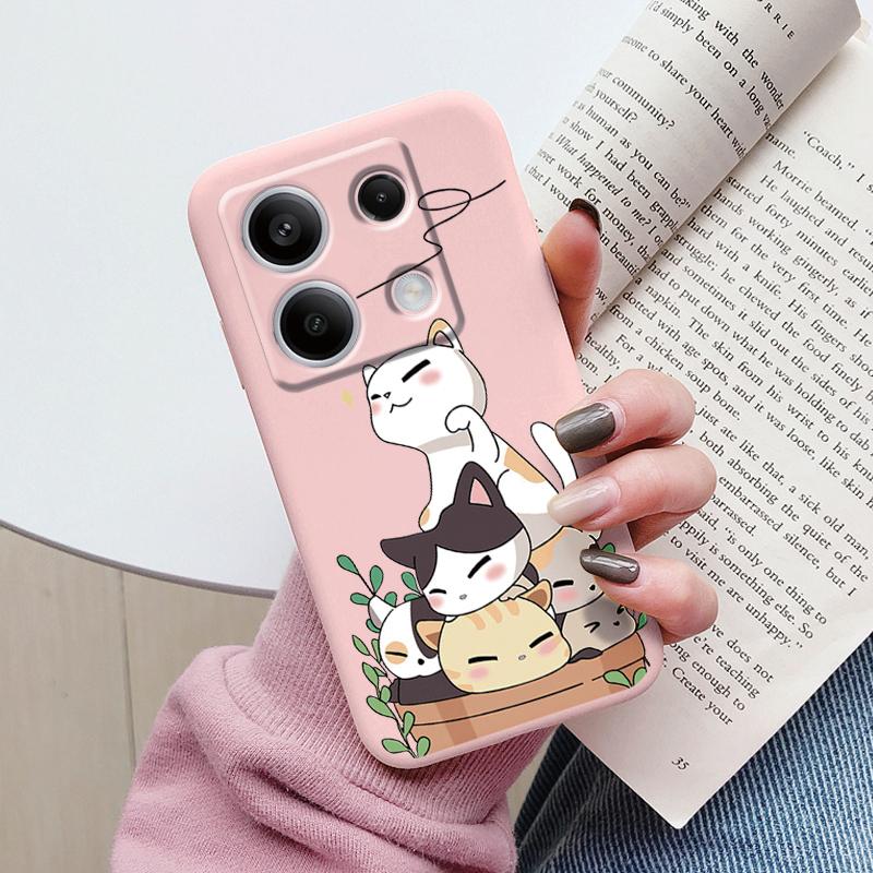 Case For Redmi Note 13 Pro 4G 5G Cute Heart Flower Back Cover Soft Silicone Matte Protective Fundas For Redmi Note13 Pro Bumper