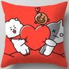 Cartoon Bt21 Cushion Cover Decorative Soft Pillow Case Sofa Car Protector Throw