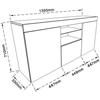 Meuble TV LED - DRIPEX - Surface Brillante - Blanc - Moderne - Avec Rangement