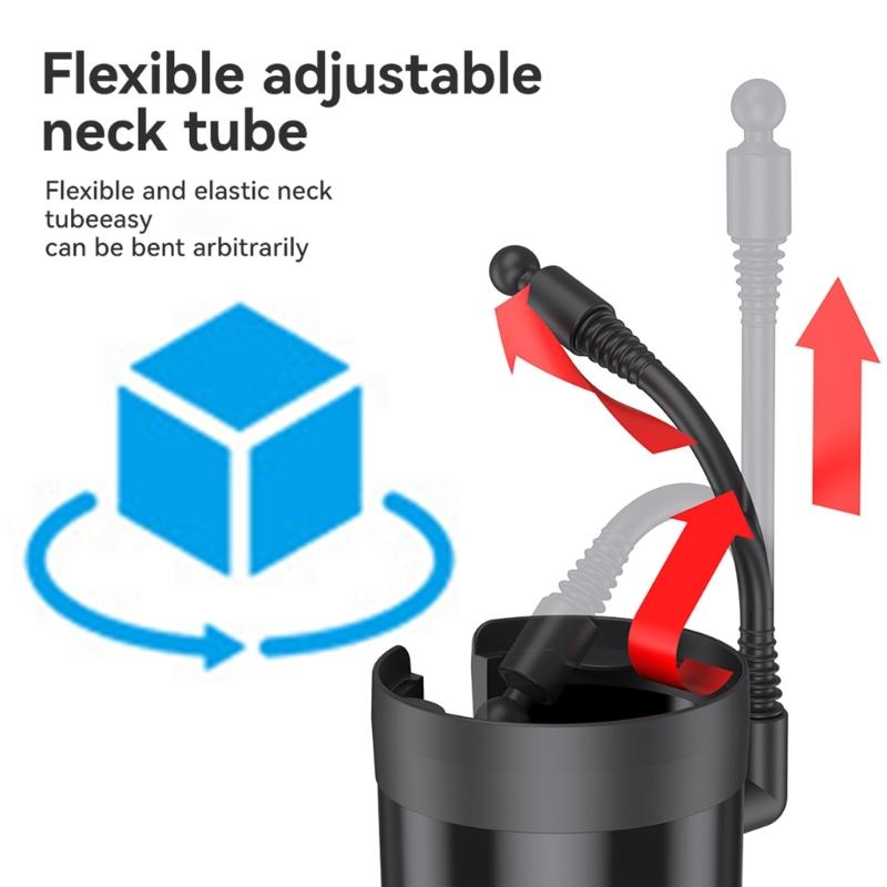 Car Cup Mount for Phone and Drink with Integrated Beverage Compartment, Curved Support Arm, and Cylindrical Base for In-Vehicle Storage