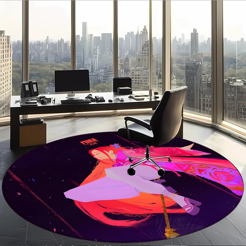 Mira (34) Alfombra Redonda de Oficina Alfombra Decorativa de Piso para Oficina Dormitorio Sala de Estar y Espacio del Hogar