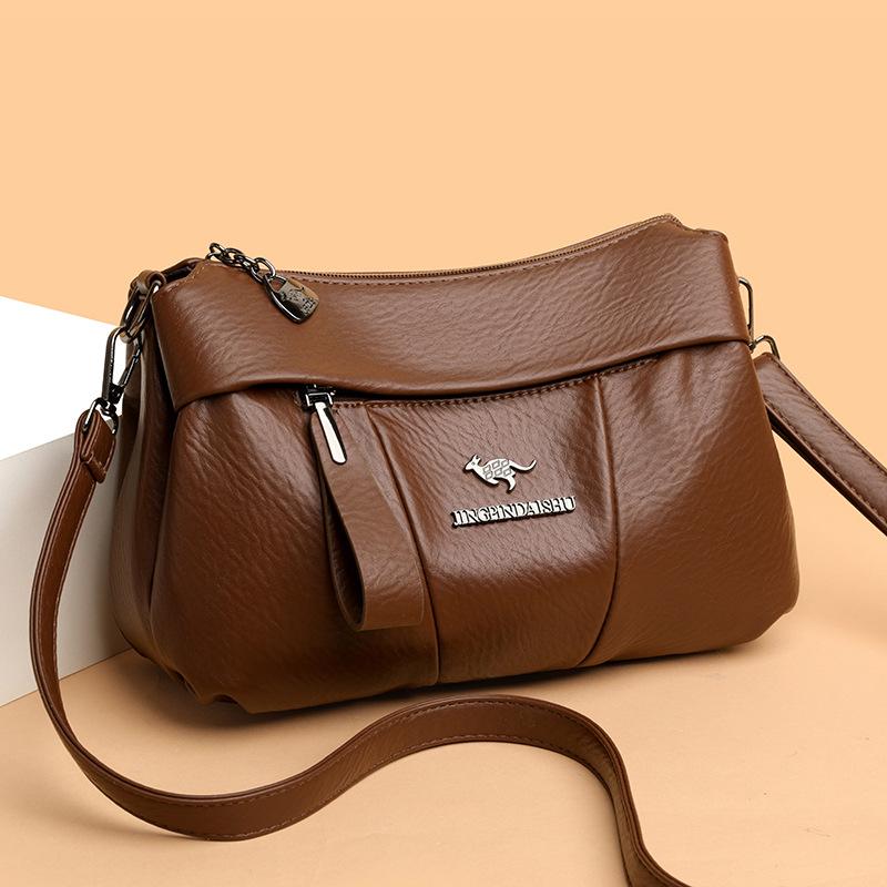 Módní velkokapacitní taška přes jedno rameno z měkké kůže Praktická crossbody taška pro ženy na dojíždění Podpažní taška