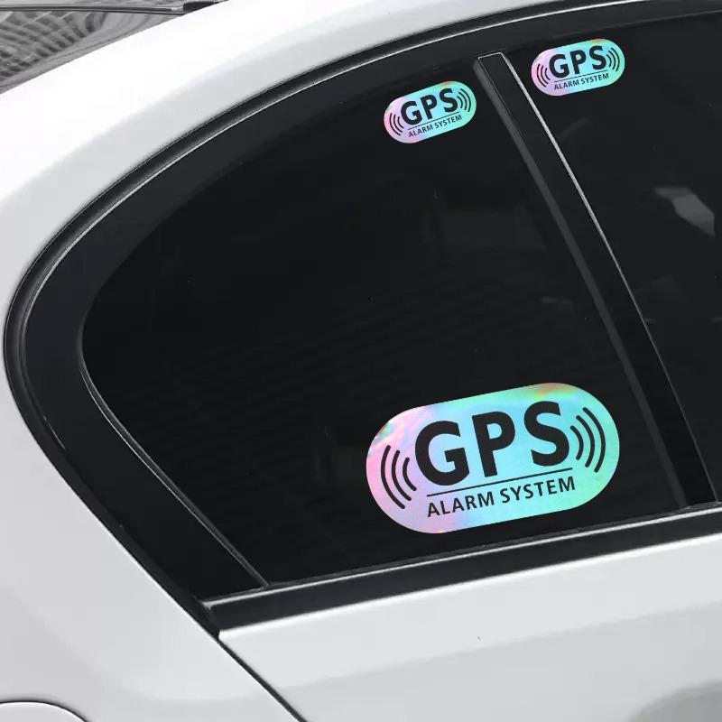 6pcs/set Reflective Laser GPS Alarm System Car Stickers Waterproof DIY Car Window Side Rear Windshield Decorative Vinyl Stickers