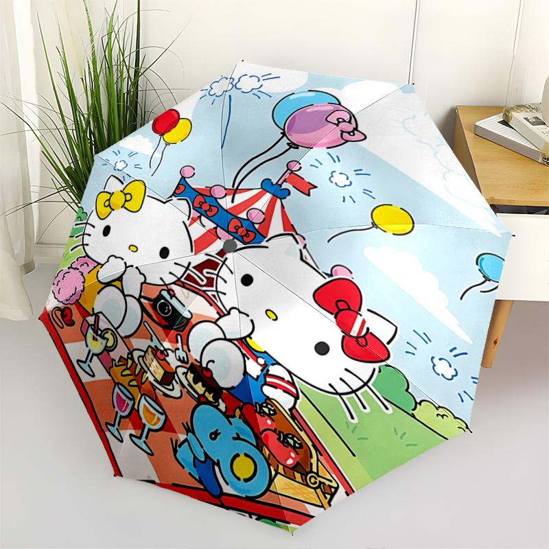 

1pc Hello Kitty Picnic with Automatic Opening Umbrella - Portable Folding Design, 8-Bone Iron Frame, Outdoor, Perfect Gift for Fans, Travelers, Everyd