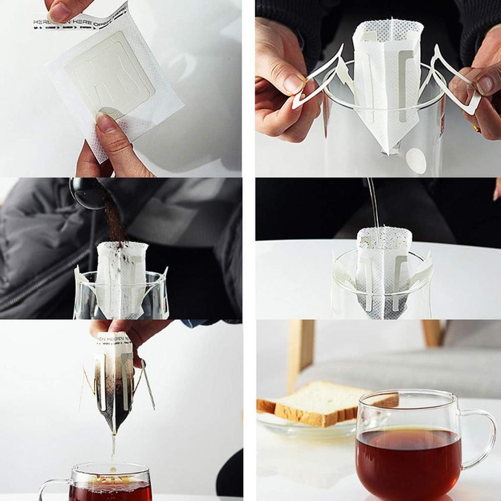 25-500Pcs Portable Coffee Filter Paper Bag Hanging Ear Drip Coffee Bags Office Home Single Serve Disposable Pour Over Filter Bag