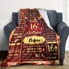 16Th Birthday Celebration Customize Your Name Blankets Comfortable Soft Lightweight Allseason Multipurpose Blanket For Picnics Sofas Offices Beds