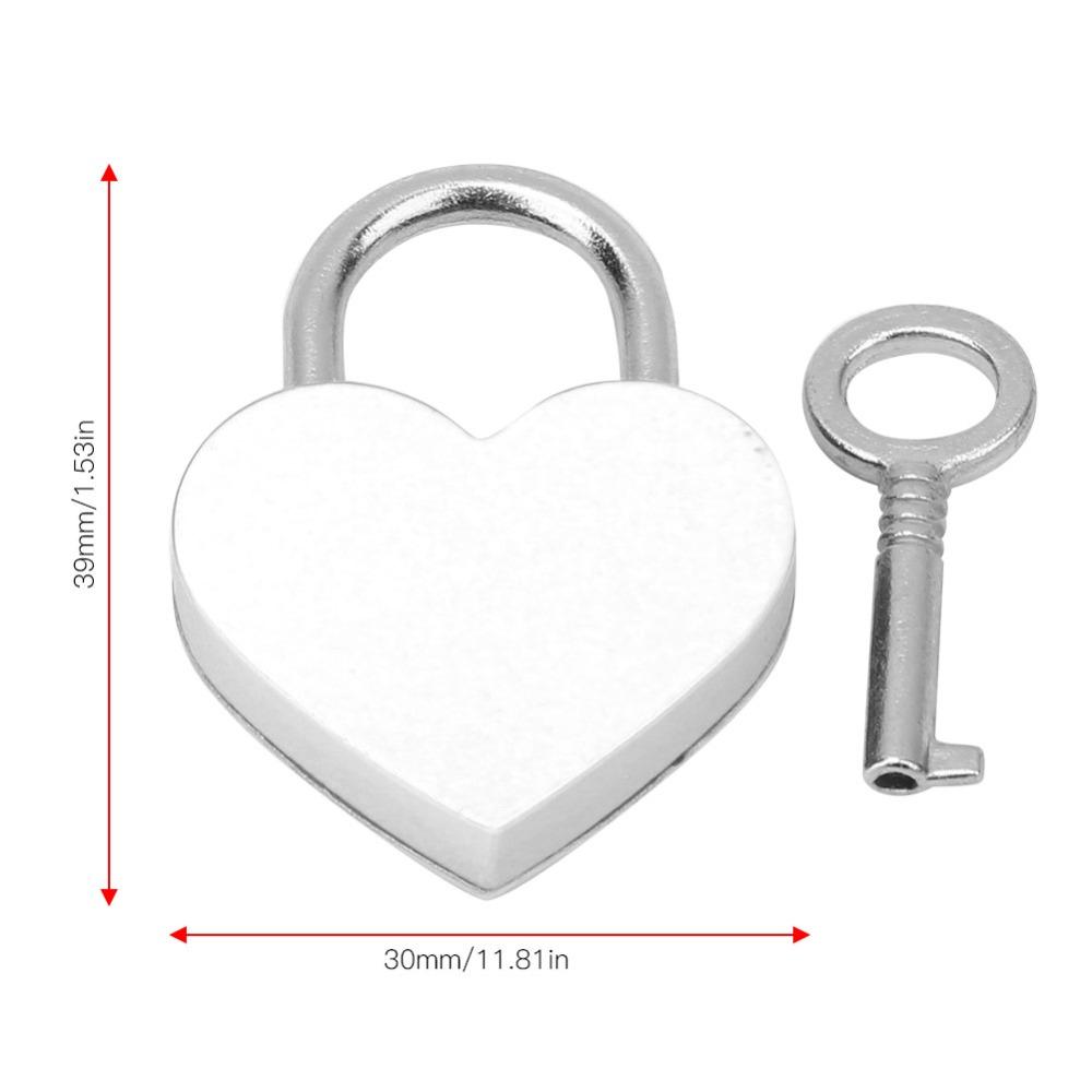 2pcs 30x39mm Padlock White&Black&Purple Mini Heart Lock Craft Supplies Heart Lock Household