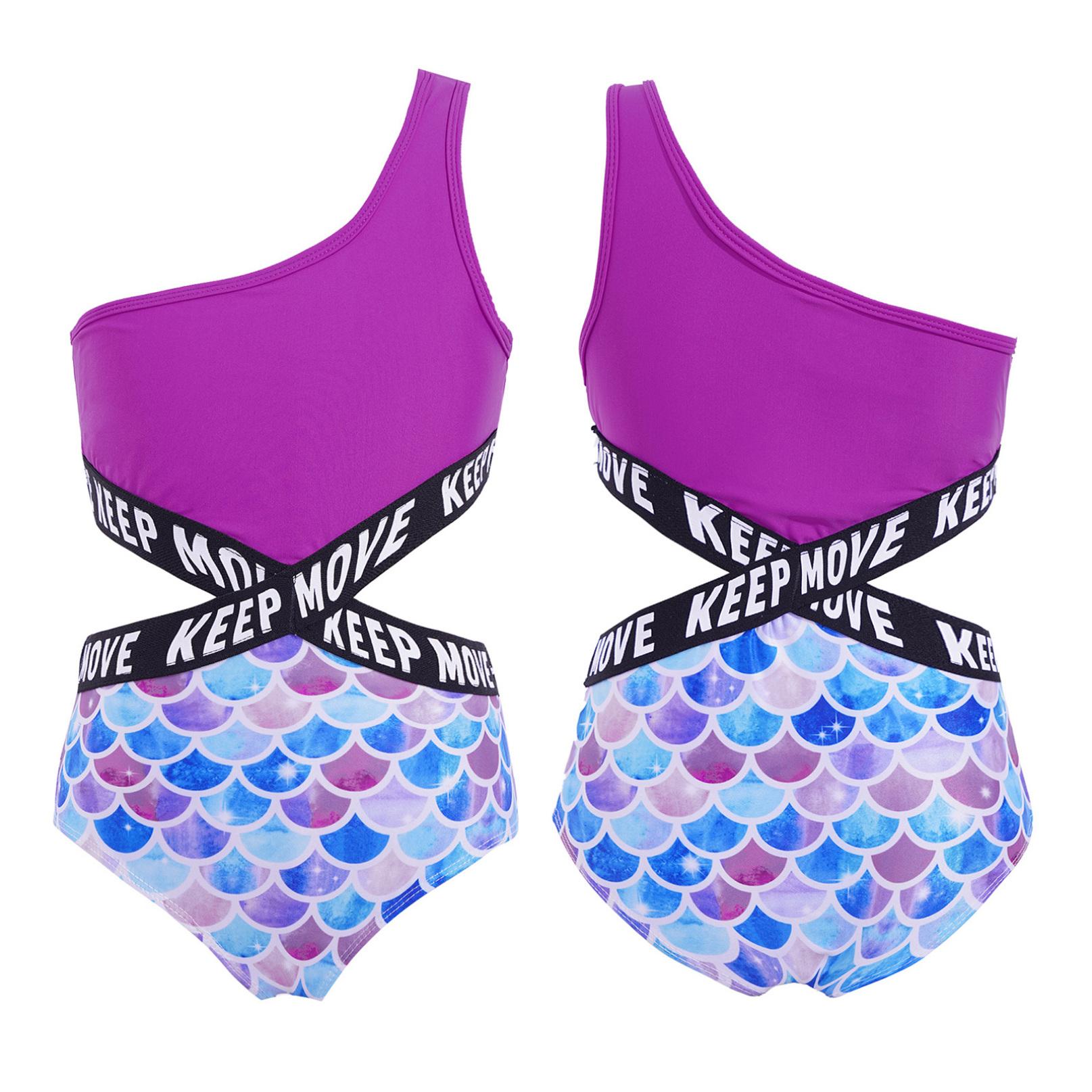 

Цільні купальні костюми для дітей, дівчаток, купальний костюм без рукавів, купальний костюм для плавання біля басейну 15-16 Years фіолетовий