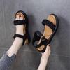 2025 new flat-soled sandals women's summer wear open-toe one-word buckle soft-soled versatile comfortable non-slip beach shoes
