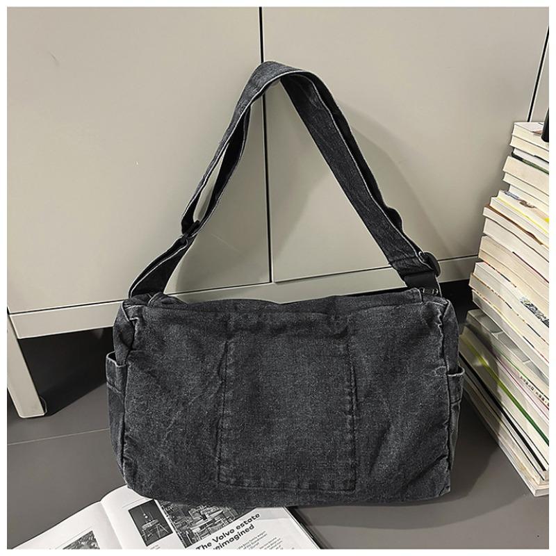 

Denim bag women s large-capacity new summer versatile casual shoulder messenger bag student tote bag чорний