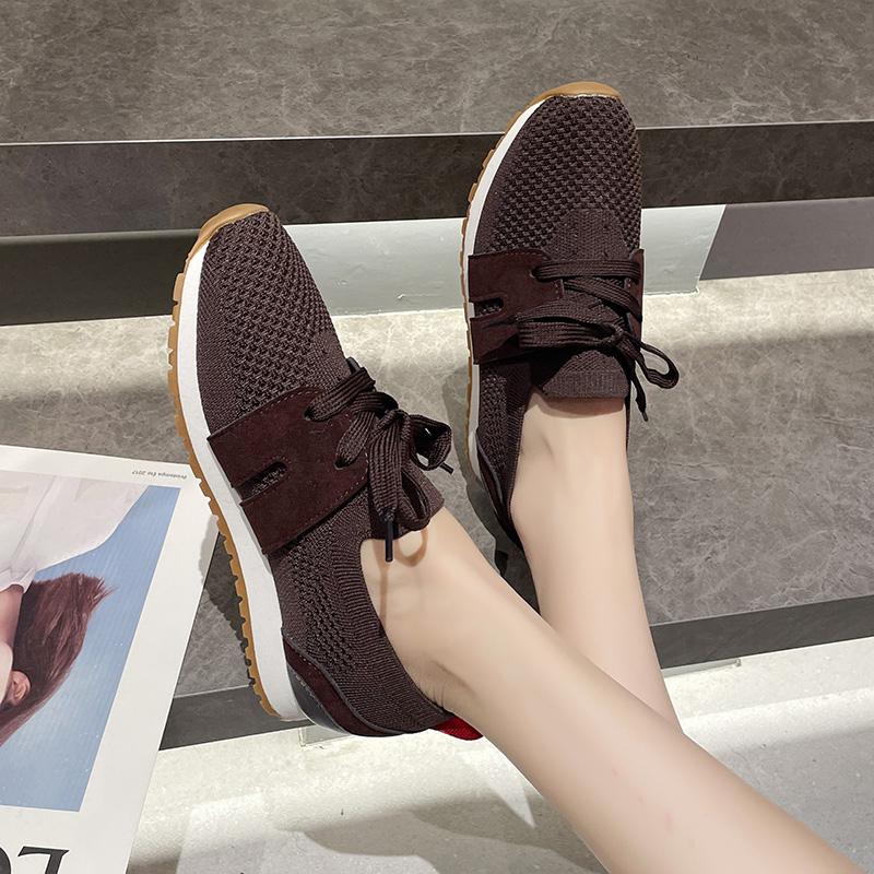 Women's Sneakers Breathable Casual Women Socks Shoes Lace Up Ladies Flats Female Spring Vulcanized Running Zapatillas De Mujer