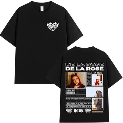 De La Rose Album High Quality Double Sided Print Tshirt Mens Women Aesthetic Oversized Tee Shirts Harajuku Casual Cozy T Shirts