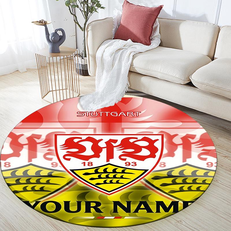 Custom Name,VfB pattern round rug,Carpet Rug for Living Room Bedroom Playroom ,Non-slip Floor Mat,Holiday Gifts and Birthday Gifts.
