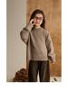 Children's Wool Ribbed Sweater - Round Neck, Cozy Autumn/Winter Base Layer for Girls