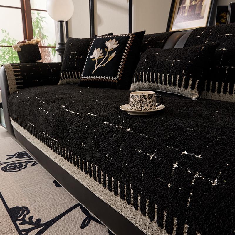 Light Luxury Comfortable Cotton Lint Sofa Cushion Autumn And Winter  New Straight Row Non-Slip Seat Cushion Sofa Cover Cloth Towel Crospecial S