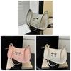 Crossborder Style Pu Mini Crescent Bag With Zipper Closure For Casual Travel