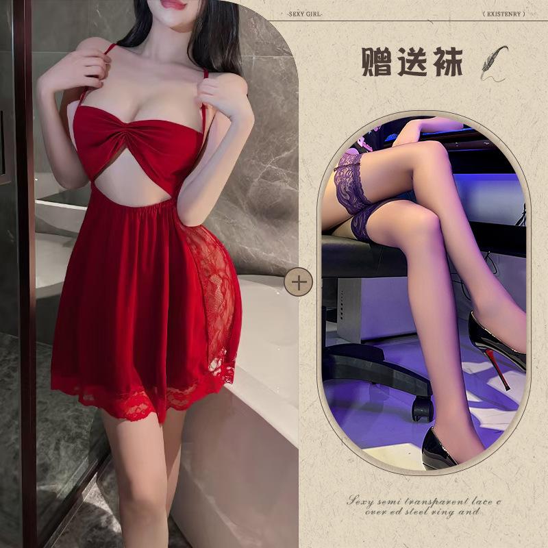 New European and American style underwear backless temptation no suspender skirt sexy bow
