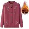 Omas gestrickter Cardigan: Damen Frühjahrs- und Herbst-Samtstrickware für ältere Menschen